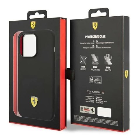Etui Ferrari FEHCP14XSIBBK do iPhone 14 Pro Max 6,7" hardcase Silicone Metal Logo czarny/black