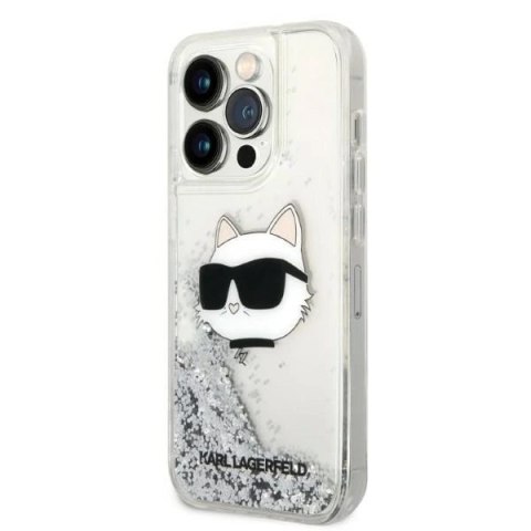 Etui Karl Lagerfeld KLHCP14XLNCHCS do iPhone 14 Pro Max 6,7" hardcase Glitter Choupette Head srebrny/silver