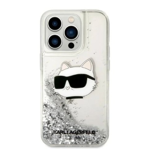 Etui Karl Lagerfeld KLHCP14XLNCHCS do iPhone 14 Pro Max 6,7" hardcase Glitter Choupette Head srebrny/silver