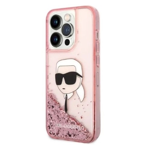Etui Karl Lagerfeld KLHCP14XLNKHCP do iPhone 14 Pro Max 6,7" hardcase Glitter Karl Head różowy/pink