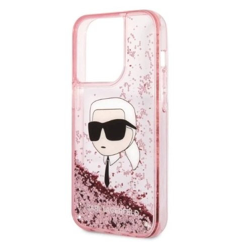 Etui Karl Lagerfeld KLHCP14XLNKHCP do iPhone 14 Pro Max 6,7" hardcase Glitter Karl Head różowy/pink