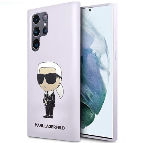 Etui Karl Lagerfeld KLHCS23LSNIKBCU do Samsung Galaxy S23 Ultra S918 hardcase Silicone Ikonik purpurowy/purple