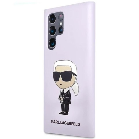 Etui Karl Lagerfeld KLHCS23LSNIKBCU do Samsung Galaxy S23 Ultra S918 hardcase Silicone Ikonik purpurowy/purple