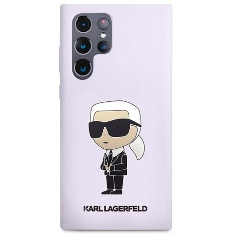 Etui Karl Lagerfeld KLHCS23LSNIKBCU do Samsung Galaxy S23 Ultra S918 hardcase Silicone Ikonik purpurowy/purple