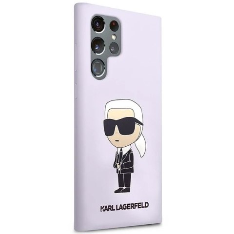 Etui Karl Lagerfeld KLHCS23LSNIKBCU do Samsung Galaxy S23 Ultra S918 hardcase Silicone Ikonik purpurowy/purple