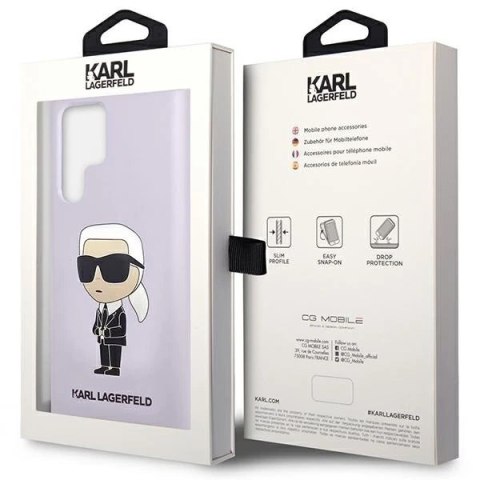 Etui Karl Lagerfeld KLHCS23LSNIKBCU do Samsung Galaxy S23 Ultra S918 hardcase Silicone Ikonik purpurowy/purple