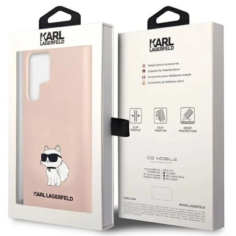 Karl Lagerfeld KLHCS23LSNCHBCP do Samsung Galaxy S23 Ultra S918 hardcase Silicone Choupette różowy/pink