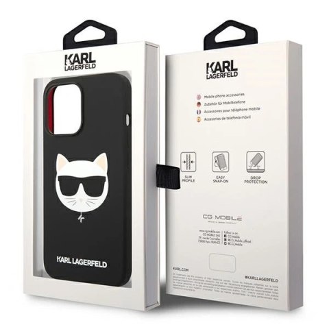 Etui Karl Lagerfeld KLHMP14LSLCHBK do iPhone 14 Pro 6,1" hardcase Silicone Choupette Head Magsafe