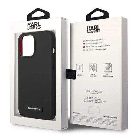 Etui Karl Lagerfeld KLHMP14LSLMP1K do iPhone 14 Pro 6,1" hardcase Silicone Plaque Magsafe