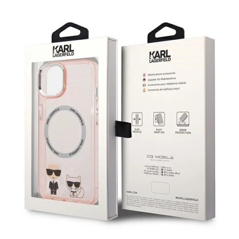 Etui Karl Lagerfeld KLHMP14SHKCP do iPhone 14 6,1" hardcase Karl & Choupette Aluminium Magsafe