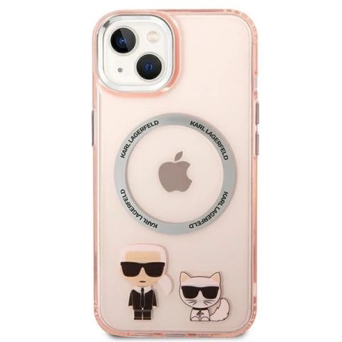 Etui Karl Lagerfeld KLHMP14SHKCP do iPhone 14 6,1" hardcase Karl & Choupette Aluminium Magsafe