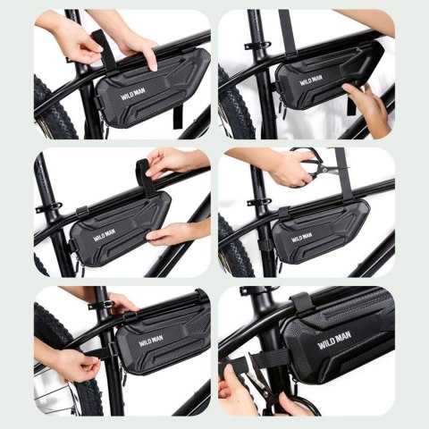 Sakwa rowerowa Wildman Hard Shell Bicycle Bag XT4 Etui torba na rower motor pod ramę 1,5L Czarna