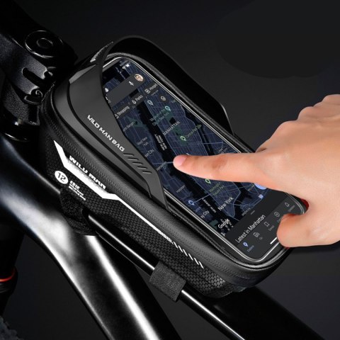 Sakwa rowerowa wodoodporna Wildman Bag ES12 Etui torba na ramę rower telefon 6.8 cali 1l Czarna