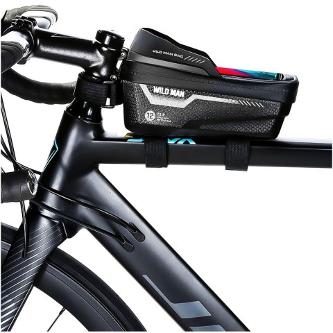 Sakwa rowerowa wodoodporna Wildman Bag ES12 Etui torba na ramę rower telefon 6.8 cali 1l Czarna