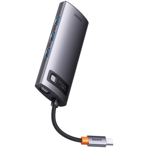 Baseus Metal Gleam Series stacja dokująca HUB 6 w 1 USB Typ C - 1 x HDMI / 3 x USB 3.2 Gen. 1 / 1 x Power Delivery / 1 x VGA sza