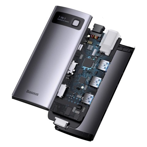 Baseus Metal Gleam Series stacja dokująca HUB 7 w 1 szary (WKWG040013)