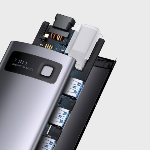 Baseus Metal Gleam Series stacja dokująca HUB 7 w 1 szary (WKWG040013)