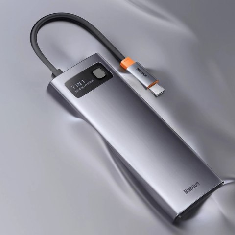 Baseus Metal Gleam Series stacja dokująca HUB 7 w 1 szary (WKWG040013)