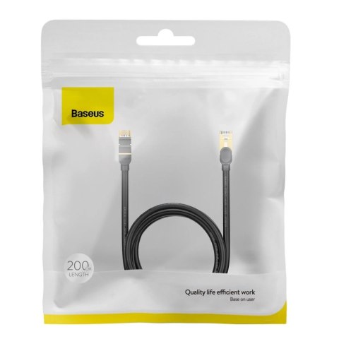 Przewód Baseus Speed Seven szybki kabel sieciowy RJ45 10Gbps 2m czarny (WKJS010301)