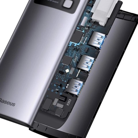 Stacja dokująca HUB Baseus Metal Gleam Series 6 w 1 szary (WKWG030213)