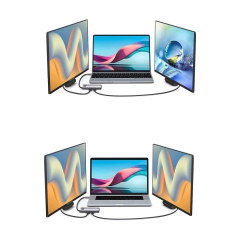 Stacja dokująca HUB Baseus Metal Gleam Series 6 w 1 szary (WKWG030213)