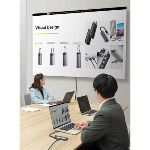 Stacja dokująca HUB Baseus Metal Gleam Series 6 w 1 szary (WKWG030213)