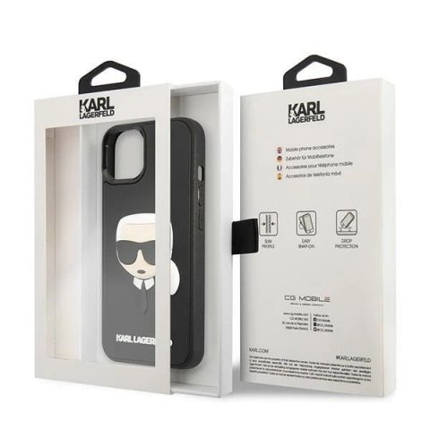 Etui Karl Lagerfeld KLHCP14MKH3DBK do iPhone 14 Plus 6,7" hardcase 3D Rubber Karl`s Head
