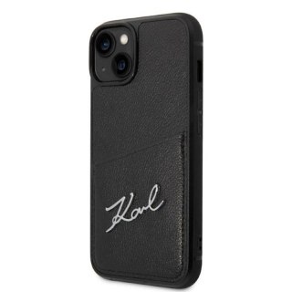 Etui ochronne na telefon Karl Lagerfeld KLHCP14SCSSK do Apple iPhone 14 6,1" hardcase czarny/black Signature Logo Cardslot