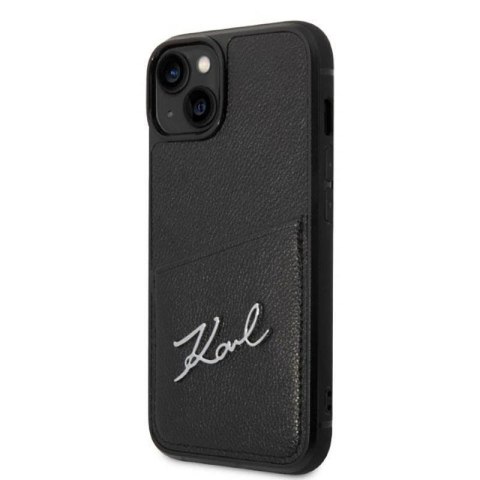 Etui ochronne na telefon Karl Lagerfeld KLHCP14SCSSK do Apple iPhone 14 6,1" hardcase czarny/black Signature Logo Cardslot