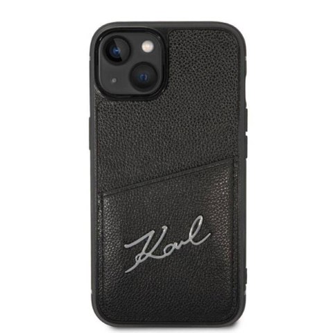 Etui ochronne na telefon Karl Lagerfeld KLHCP14SCSSK do Apple iPhone 14 6,1" hardcase czarny/black Signature Logo Cardslot