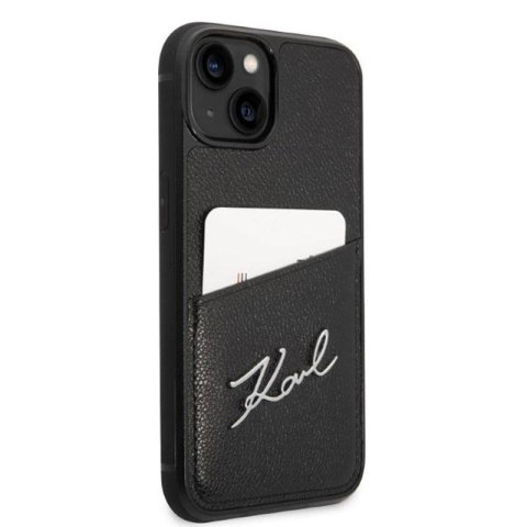 Etui ochronne na telefon Karl Lagerfeld KLHCP14SCSSK do Apple iPhone 14 6,1" hardcase czarny/black Signature Logo Cardslot