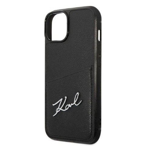 Etui ochronne na telefon Karl Lagerfeld KLHCP14SCSSK do Apple iPhone 14 6,1" hardcase czarny/black Signature Logo Cardslot
