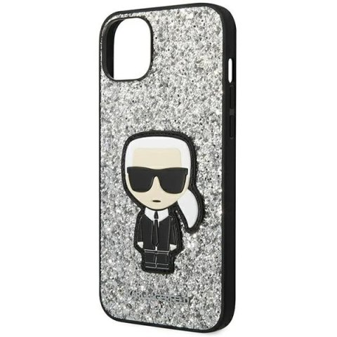 Etui ochronne na telefon Karl Lagerfeld KLHCP14SGFKPG do Apple iPhone 14 6,1" hardcase srebrny/silver Glitter Flakes Ikonik
