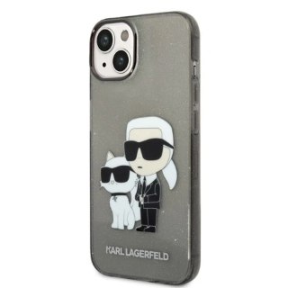 Etui ochronne na telefon Karl Lagerfeld KLHCP14SHNKCTGK do Apple iPhone 14 6,1" czarny/black hardcase Gliter Karl&Choupette