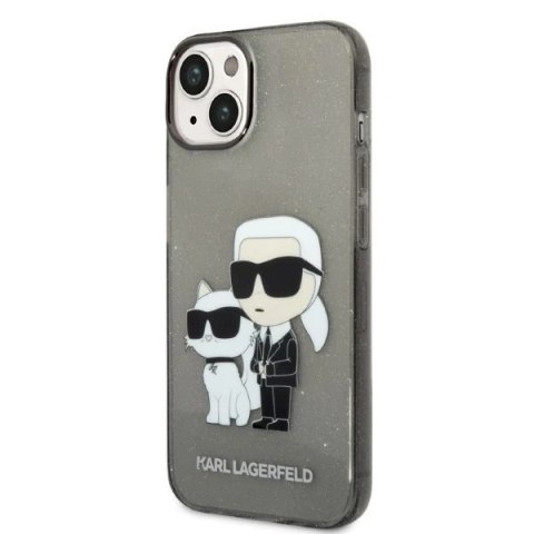 Etui ochronne na telefon Karl Lagerfeld KLHCP14SHNKCTGK do Apple iPhone 14 6,1" czarny/black hardcase Gliter Karl&Choupette