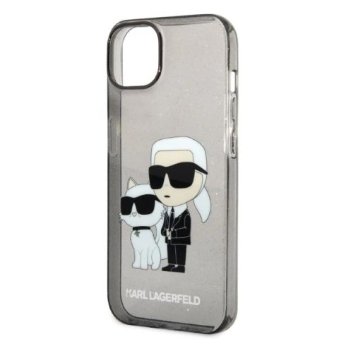Etui ochronne na telefon Karl Lagerfeld KLHCP14SHNKCTGK do Apple iPhone 14 6,1" czarny/black hardcase Gliter Karl&Choupette