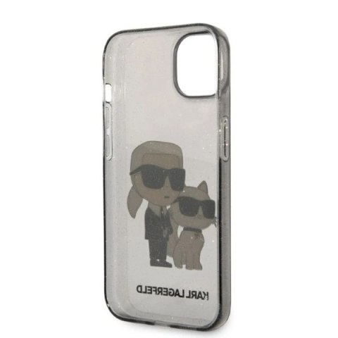 Etui ochronne na telefon Karl Lagerfeld KLHCP14SHNKCTGK do Apple iPhone 14 6,1" czarny/black hardcase Gliter Karl&Choupette