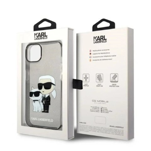 Etui ochronne na telefon Karl Lagerfeld KLHCP14SHNKCTGK do Apple iPhone 14 6,1" czarny/black hardcase Gliter Karl&Choupette
