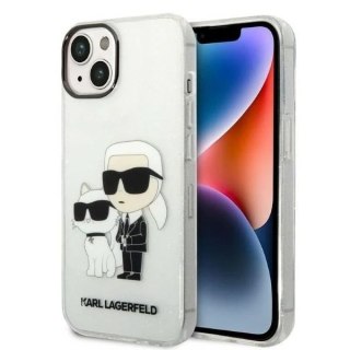 Etui ochronne na telefon Karl Lagerfeld KLHCP14SHNKCTGT do Apple iPhone 14 6,1" transparent hardcase Gliter Karl&Choupette