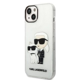 Etui ochronne na telefon Karl Lagerfeld KLHCP14SHNKCTGT do Apple iPhone 14 6,1" transparent hardcase Gliter Karl&Choupette