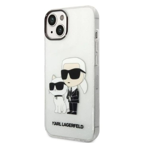 Etui ochronne na telefon Karl Lagerfeld KLHCP14SHNKCTGT do Apple iPhone 14 6,1" transparent hardcase Gliter Karl&Choupette