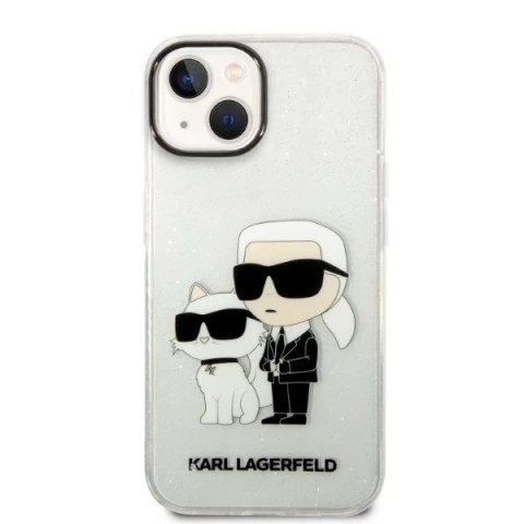 Etui ochronne na telefon Karl Lagerfeld KLHCP14SHNKCTGT do Apple iPhone 14 6,1" transparent hardcase Gliter Karl&Choupette
