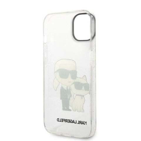 Etui ochronne na telefon Karl Lagerfeld KLHCP14SHNKCTGT do Apple iPhone 14 6,1" transparent hardcase Gliter Karl&Choupette