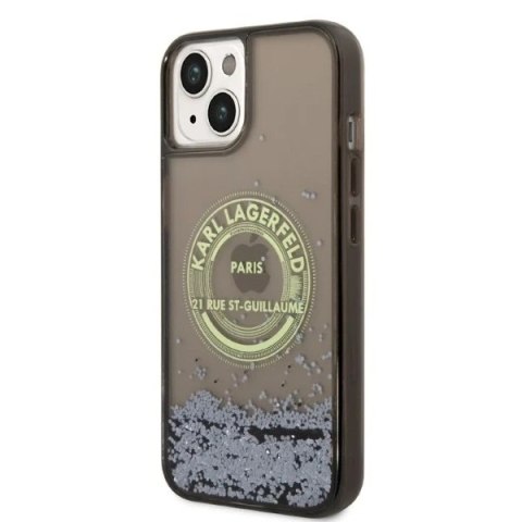 Etui ochronne na telefon Karl Lagerfeld KLHCP14SLCRSGRK do Apple iPhone 14 6,1" czarny/black hardcase Liquid Glitter RSG