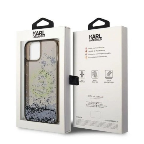 Etui ochronne na telefon Karl Lagerfeld KLHCP14SLCRSGRK do Apple iPhone 14 6,1" czarny/black hardcase Liquid Glitter RSG
