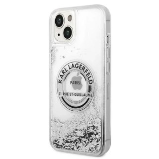 Etui ochronne na telefon Karl Lagerfeld KLHCP14SLCRSGRS do Apple iPhone 14 6,1" srebrny/silver hardcase Liquid Glitter RSG