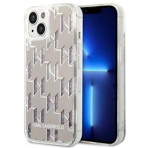Etui ochronne na telefon Karl Lagerfeld KLHCP14SLMNMS do Apple iPhone 14 6,1" hardcase srebrny/silver Liquid Glitter Monogram