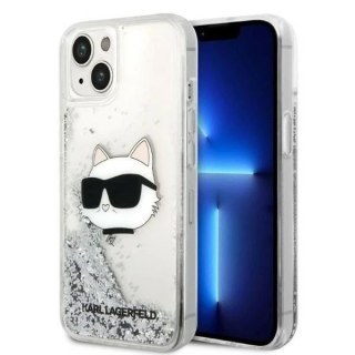 Etui ochronne na telefon Karl Lagerfeld KLHCP14SLNCHCS do Apple iPhone 14 6,1" srebrny/silver hardcase Glitter Choupette Head