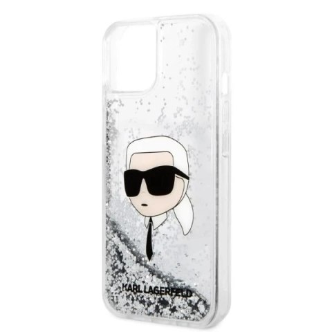 Etui ochronne na telefon Karl Lagerfeld KLHCP14SLNKHCH do Apple iPhone 14 6,1" srebrny/silver hardcase Glitter Karl Head