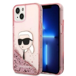 Etui ochronne na telefon Karl Lagerfeld KLHCP14SLNKHCP do Apple iPhone 14 6,1" różowy/pink hardcase Glitter Karl Head